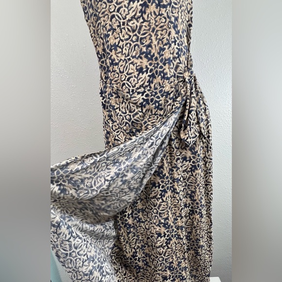 Vintage CDC Womens Ditsy Faux Wrap Tie Front Midi Dress Sleeveless Size 4 - Picture 4 of 13